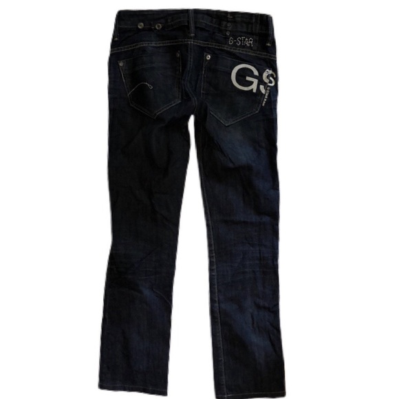 G-Star Denim - UNIQUE G-Star Midge Straight Low-Rise Dark Wash 28x28.5”